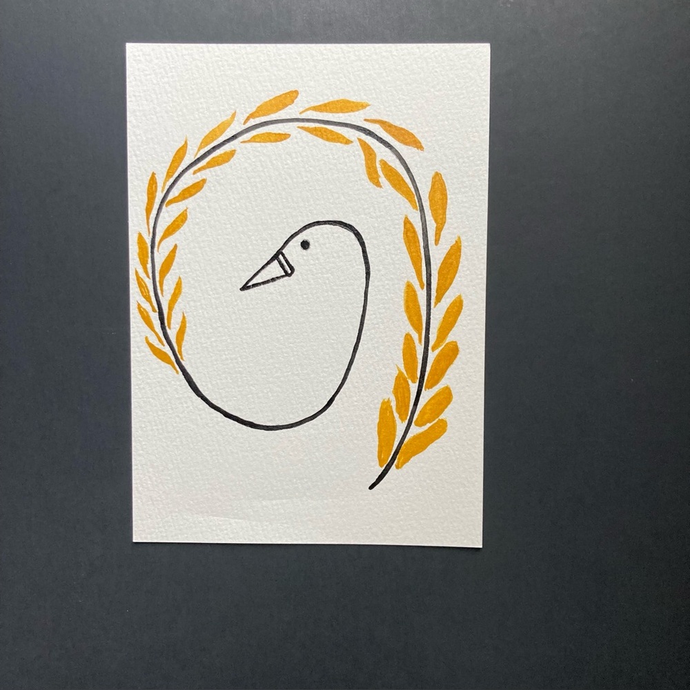 Abstract Bird Watercolor Art